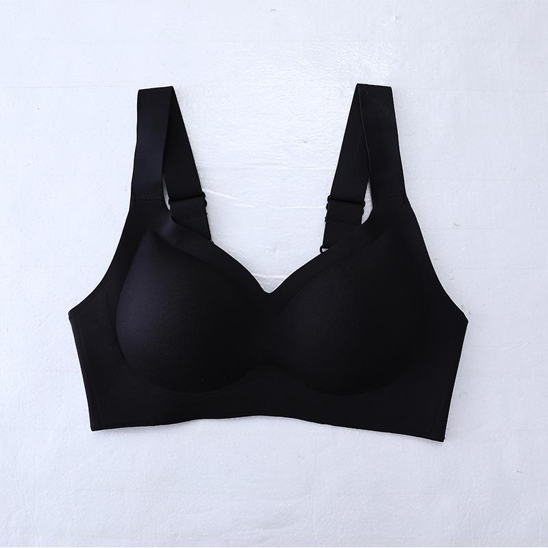 Hot Sale Wide Shoulder Strap Adjustable Latex Underwear Women's No Steel Rim Thin Gather Breasts Sports Vest Bra