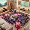 Axolotl Theme Soft Crystal Velvet Rug Custom Name & Text Print Non Slip Floor Rug for Bedroom Living Room