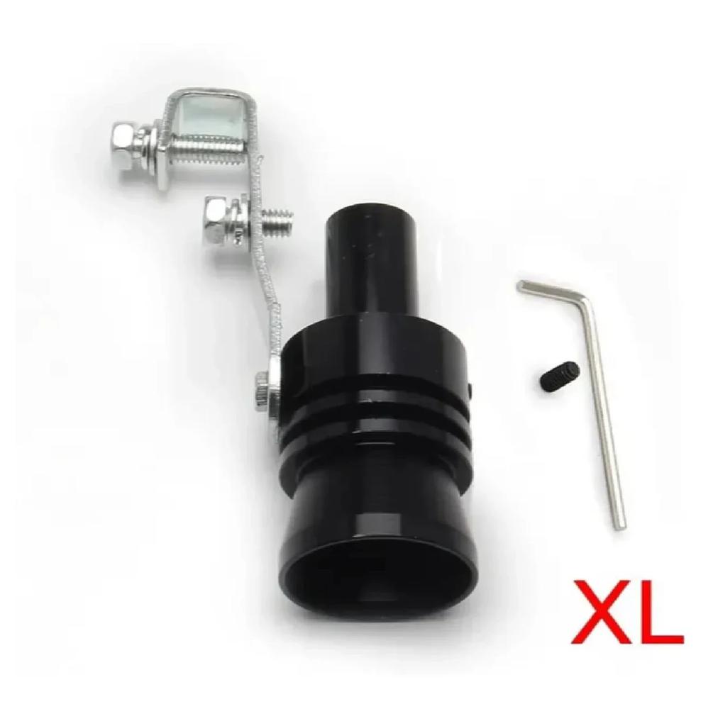 Adjustable Turbo Sound Simulator for Vehicle Exhaust XL Black Muffler Whistle with Deep Roar