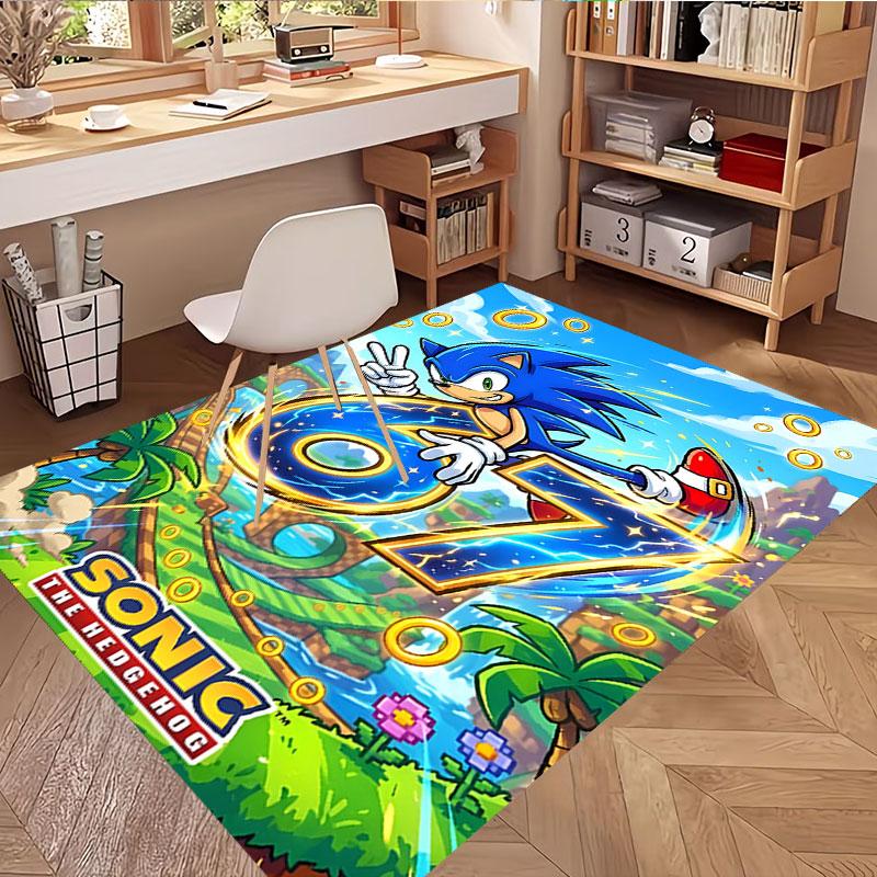 Sonic Print Rug, Washable Floor Carpet, For Entryway Dorm Laundry Room Office Study, Home Decor Birthday Christmas Gift