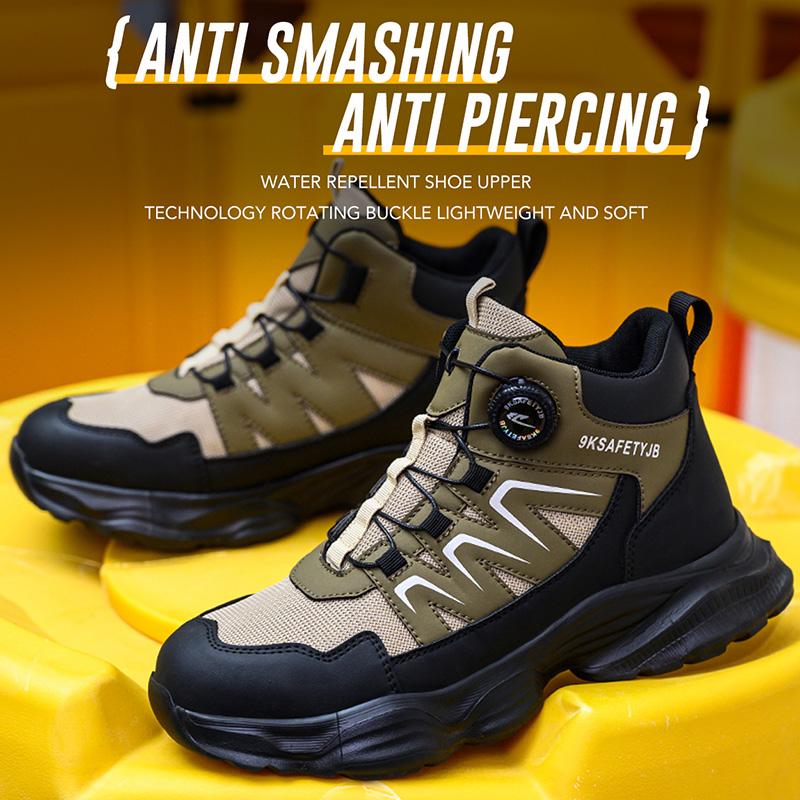 Rotating Button Safety Shoes For Men Anti-Smash Anti-Puncture Work Shoes Breathable Men Sport Shoes Security Protective Boots