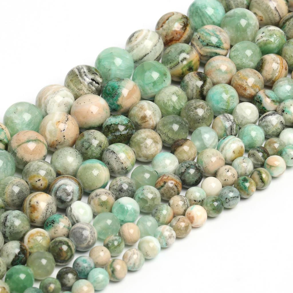 Натуральные 6-12 мм зеленые родозитовые бусины-разделители круглые россыпью для изготовления ювелирных изделий, браслетов, ожерелий, аксессуаров ручной работы