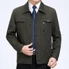 Men's Pure Cotton Casual Jacket for Spring and Autumn - Middle-Aged and Elderly Turn-Down Collar Coat