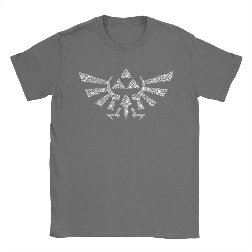 Zeldas Hyrule Crest EleУнисекс Трифорс Лого Футболки Унисекс 100% Хлопок Винтажные Футболки Футболки С коротким рукавом Одежда Подарок на День Рождения