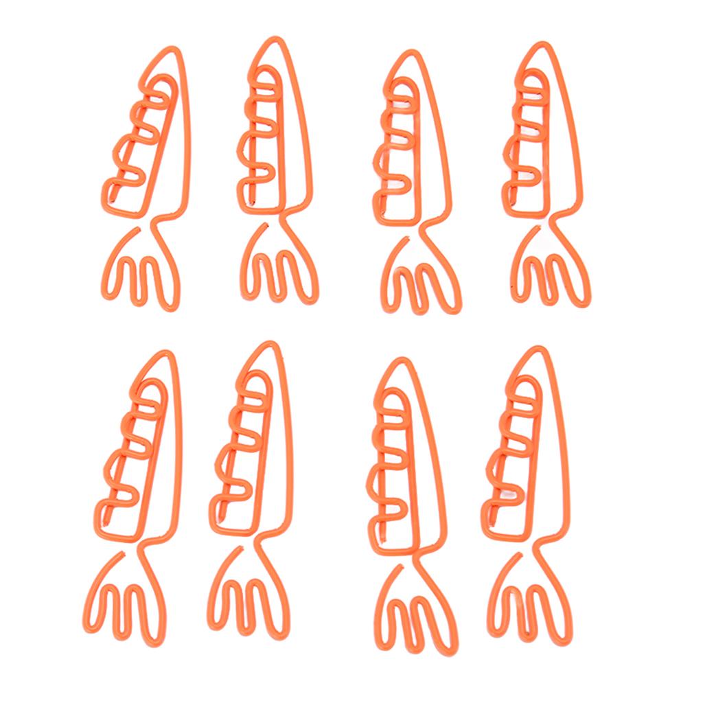 100 шт. скрепок в форме морковки, портативные, милые, забавные, металлические скрепки для организации файлов H