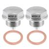 A ABSOPRO Car Engine Magnetic Drain Plug Stainless Steel with Copper Washers 2 Pack M20x1.5