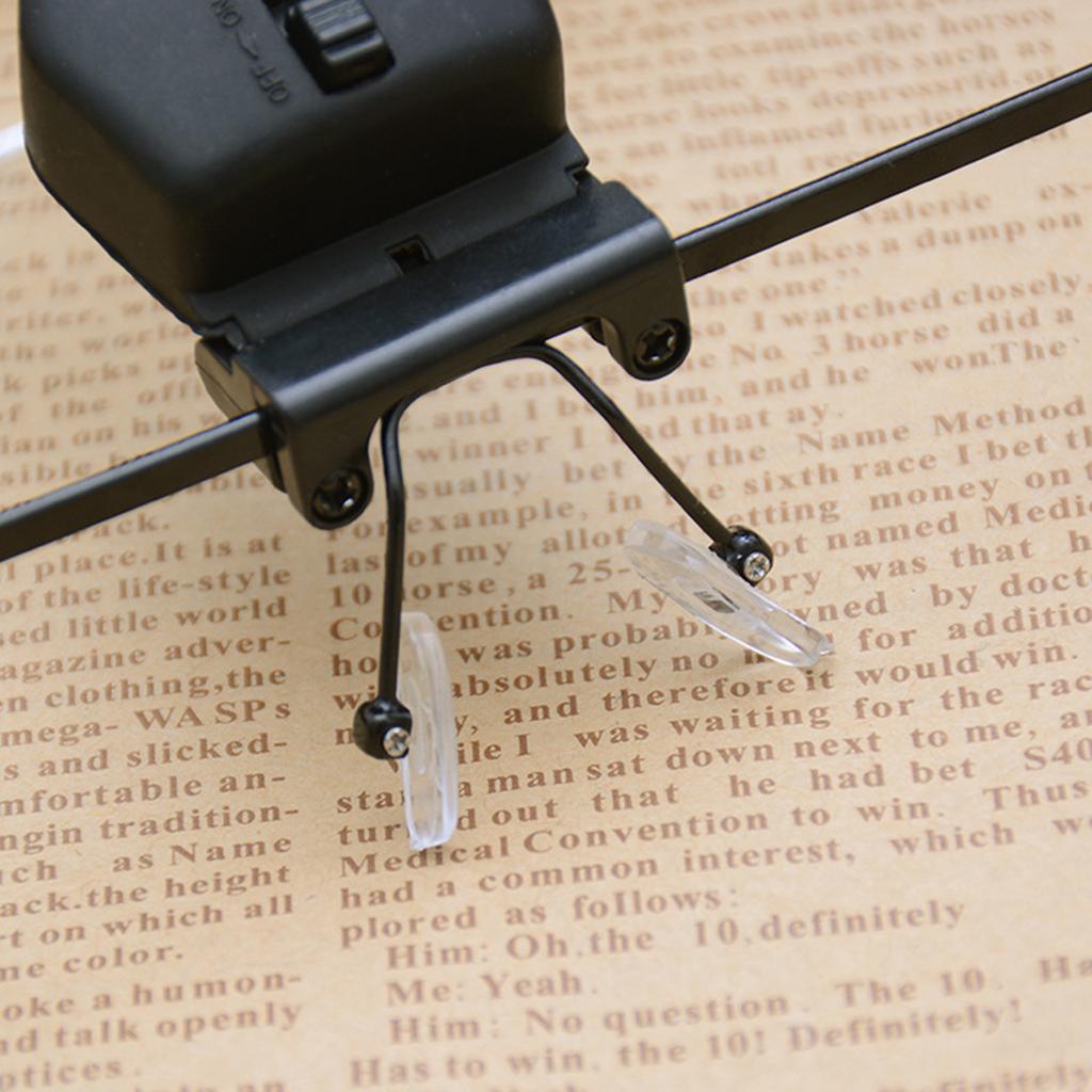 Magnifying Glasses, Head Magnifier Glasses with LED Lights and Detachable Lenses 1.5X 2.5X 3.5X for Reading
