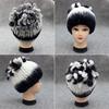 Real Fur Beanies Hat Russia Women Warm Real Rex Rabbit Fur Hats Rabbit Fur Cap Elastic Knitted