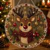Decorative Ornaments for Garden Christmas DIY Faux Diamond Painting Hanging Santa Wreath Acrylic Pendant Pearl Holiday Celebration Party Supplies