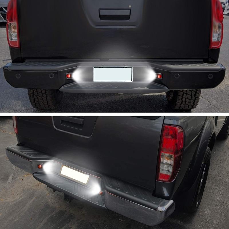 Powerful 2Pcs Red Tube SMD LED License Plate Light For Nissan Navara D40 2005-2016