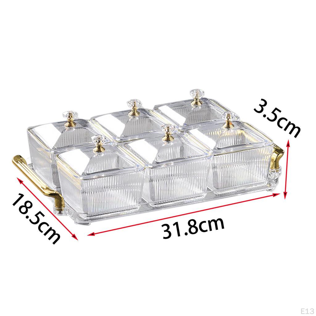 Тарелка для закусок из сухофруктов, разделенные сервировочные блюда Блюдо для конфет и орехов с крышкой для вечеринки