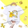 Short Sleeve Summer Tshirt Tops Cotton Tee for Pokemon Pikachu Anime AZ letters Printed Cute Clothing Children Casual Clothes