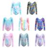 Children's Ballet Dancewear Printed Long Sleeve One-piece Triangle Bodysuit Girls Dance Gymnastics Costume