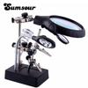 MG16129-C Welding Magnifying Glass Clamp 5 LED Auxiliary Clip Magnifier Hand Soldering Solder Iron Stand Holder Station