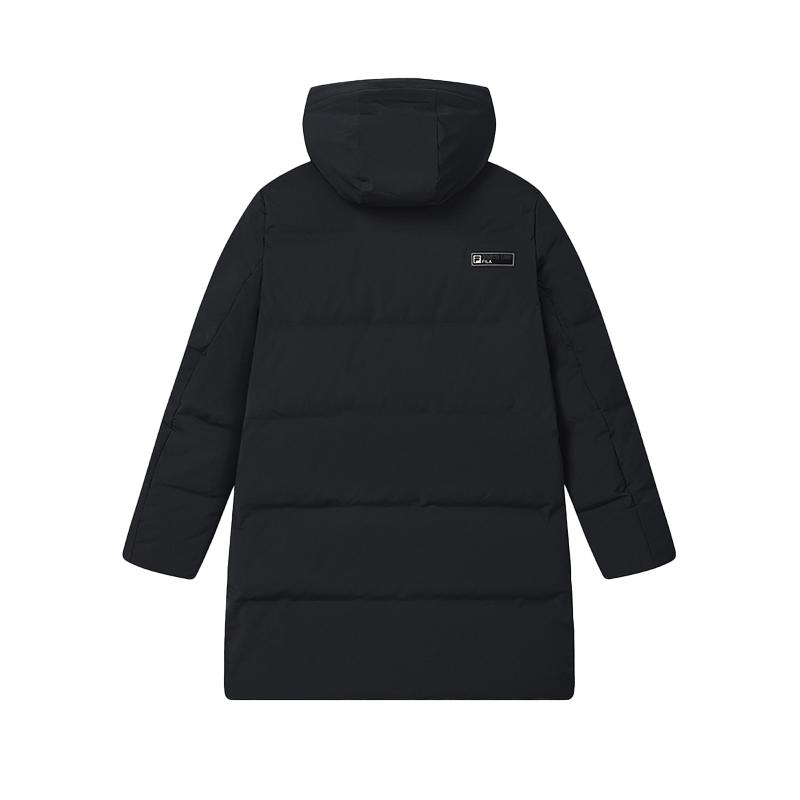 Fila Полудлинная куртка пуховик однотонная простая с капюшоном мужские куртки черная F11M443903FBK