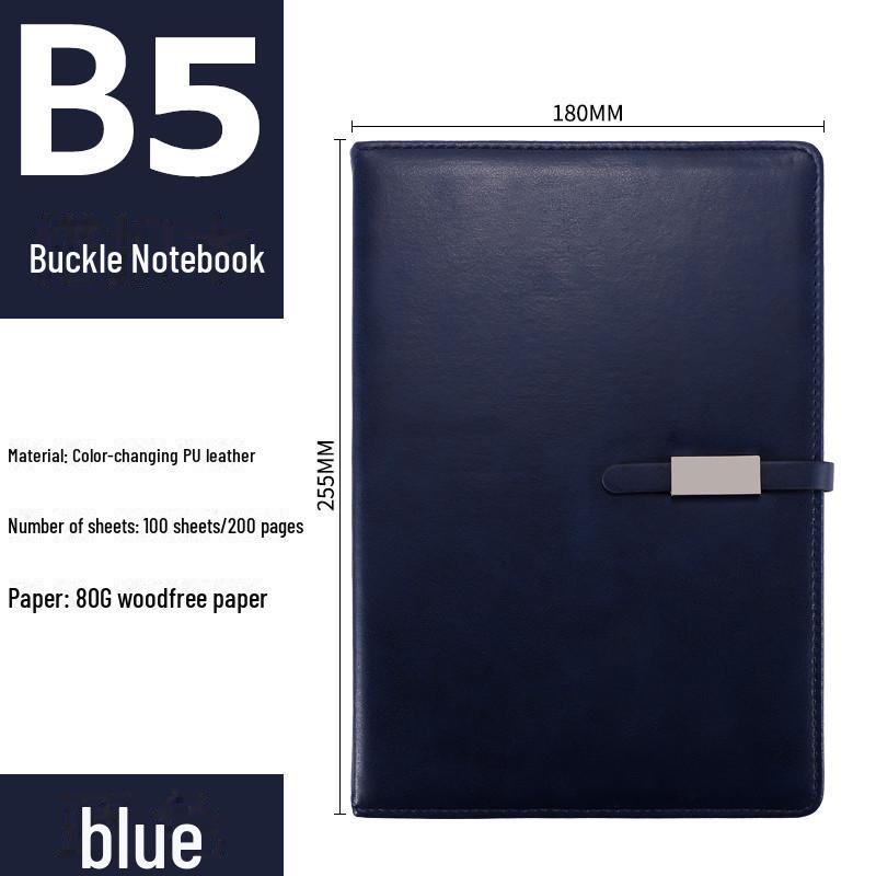 B5 Leather-Covered Business Notebook with Customizable Logo and Creative Thread-Bound Design for Meetings and Students