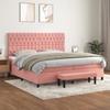 3138048 vidaXL Divan Bed with Mattress Pink 200x200 Cm Velvet