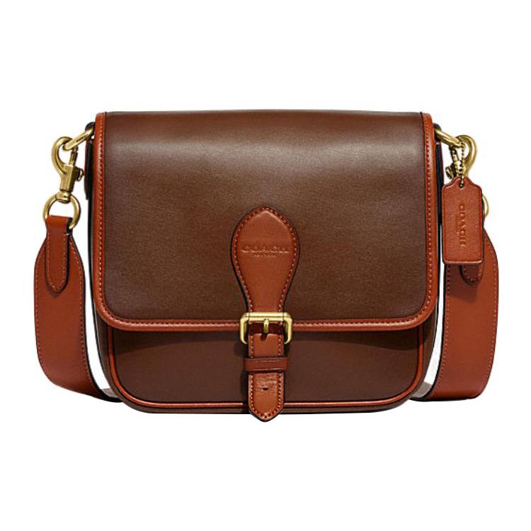 New COACH Frankie Cow Leather Shoulder Bag, Crossbody Bag Trumpets Women's Brown CH768-VIB