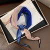 Folded Silk Scarf Women's Spring and Summer New Thin Scarf Small Scarf Versatile Fashion Commuter Color Matching Small Shawl Tied Bag Streamer