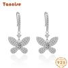 Ювелирные изделия Tancision S925, серьги-бабочки из стерлингового серебра S925, роскошные серьги-джокеры с бриллиантами.