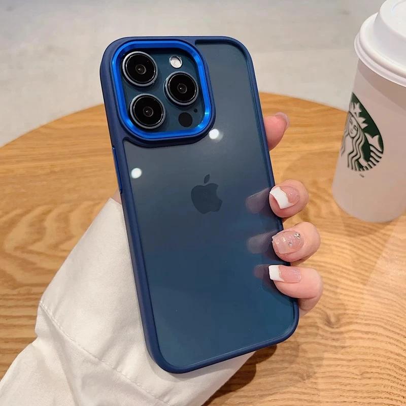 Luxury Transparent Phone Case For iPhone 11 12 13 14 15 16 17 Pro Max Plus Air Clear Shockproof Bumper Cases Cover