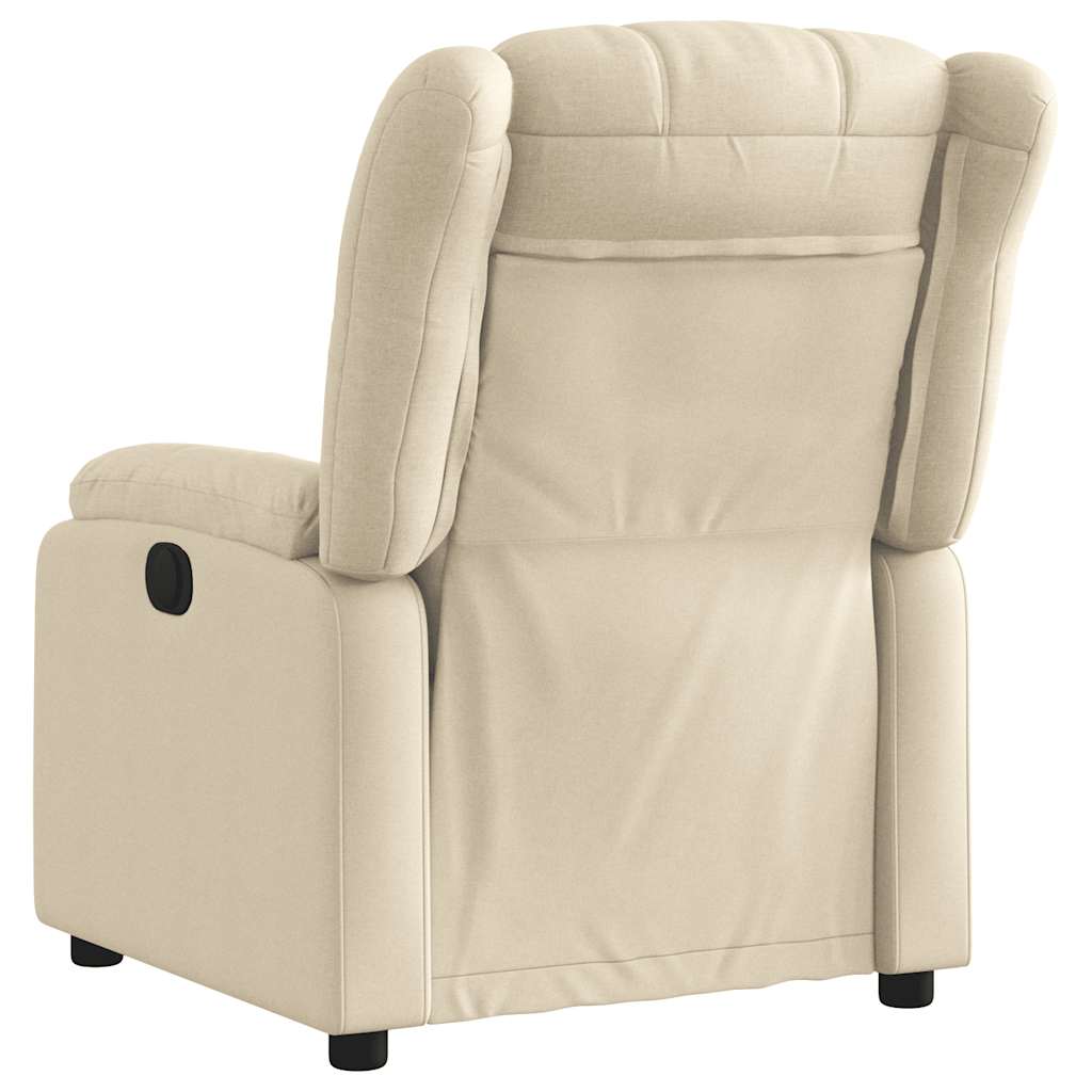 Electric Recliner Chair Cream Fabric