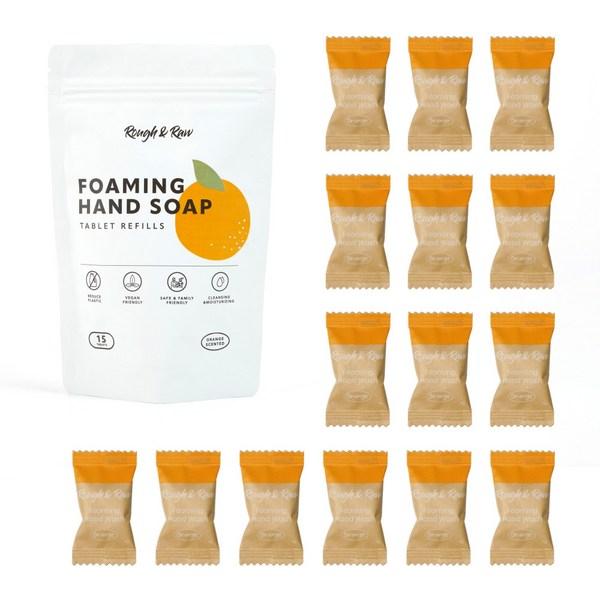 Пенопластовая таблетка для мытья рук Rough & Low Hand Wash Мыло большой емкости для рук, аромат апельсина, 1 шт.