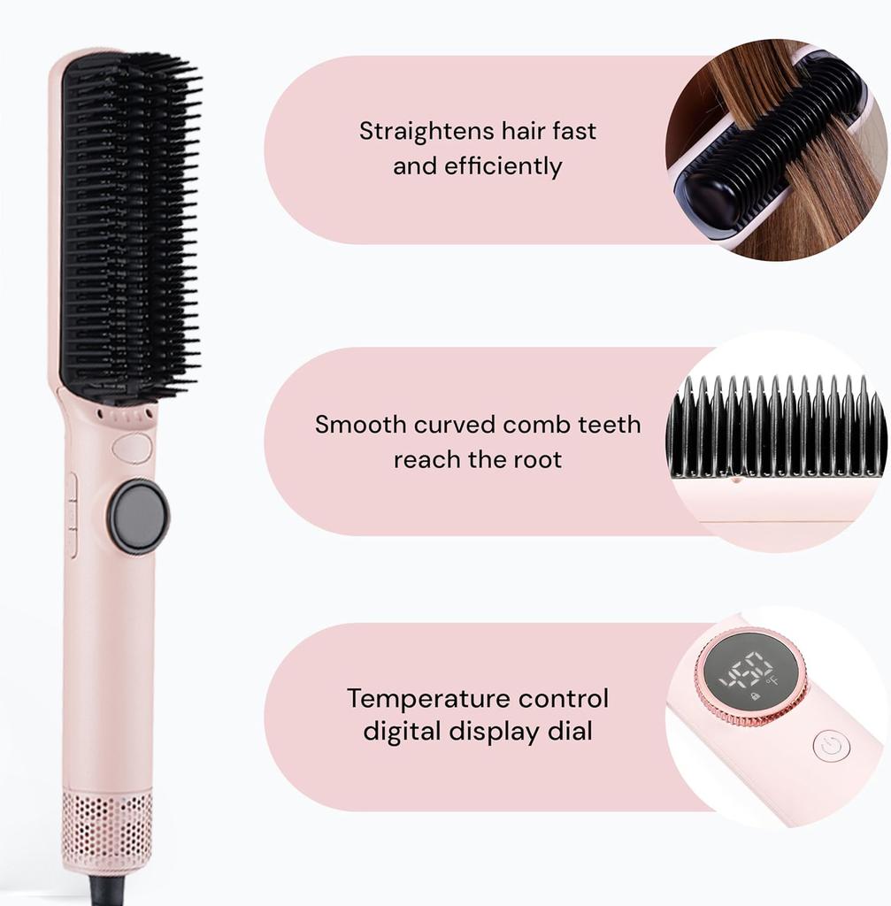 Professional Electric Straightening Comb Fashion Fast Heating Ceramic Hair Straightener Popular Straightening Comb Brush