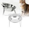 Stainless Steel Elevated Pet Bowl 5.9" Wide Bowl Cat Food Bowl Durable Raised Cat Bowl  Home Use