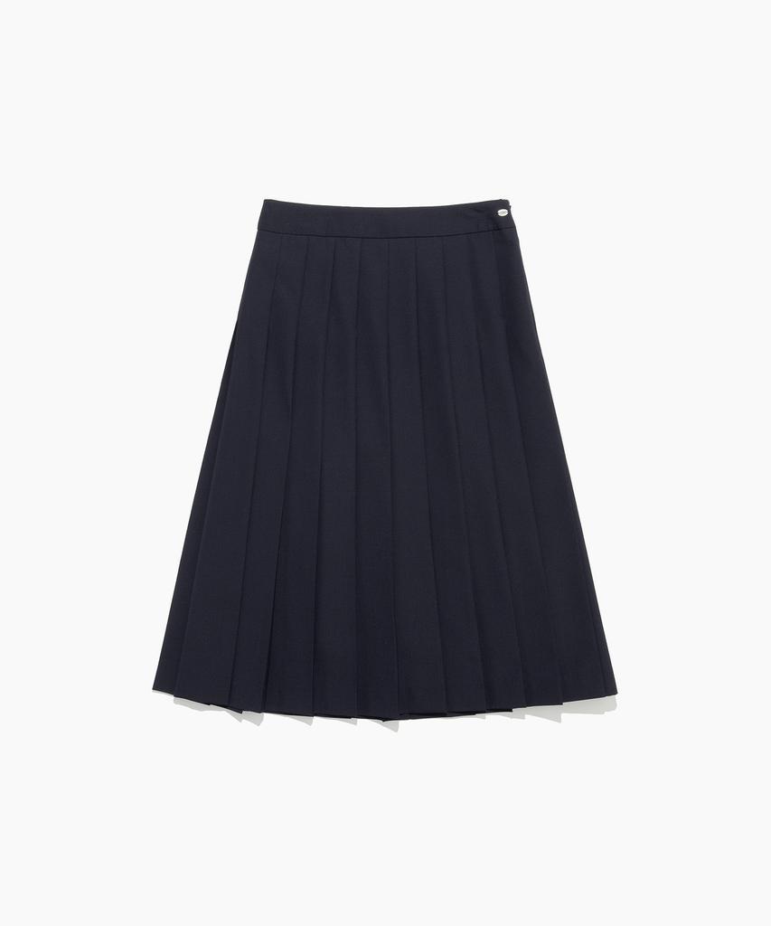 Tudment Pleated Midi Skirt Navy