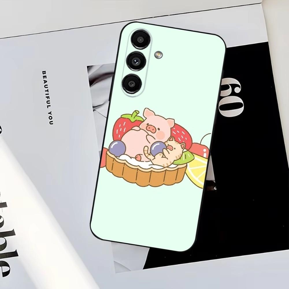 Милый чехол-свинка для телефона Samsung S25, S24, S23, S22, S21, S20, S10, Ultra, Plus, Lite, FE, Мягкий силиконовый черный чехол