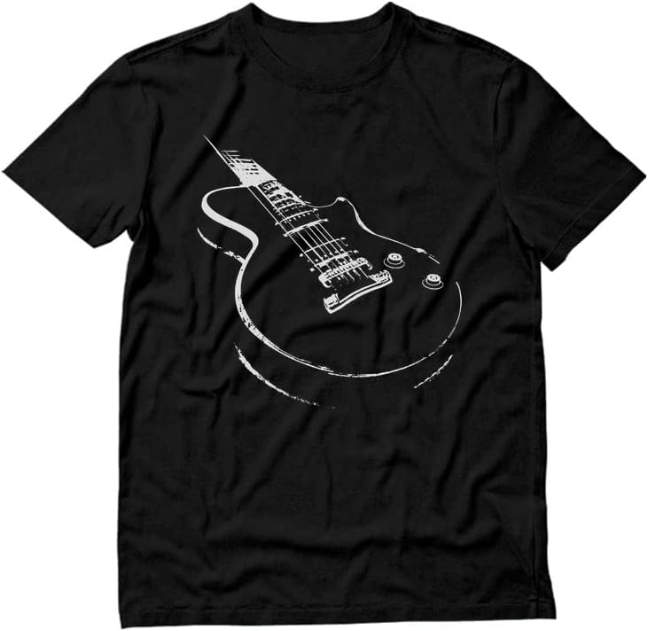 Rock Electric Guitar Sketch Graphic T-shirt
