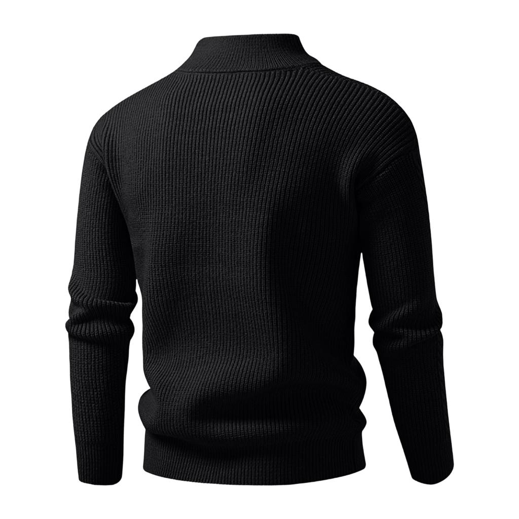 Мужской кардиган-свитер с воротником-стойкой, приталенный, повседневный