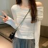 One-shoulder Pure Desire Long-sleeved T-shirt for Women In Autumn New Design Slim Fit Niche Hot Girl Short Bottoming Shirt Top
