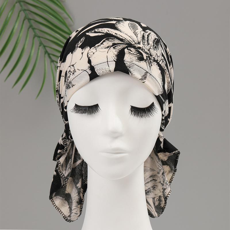 Hat Female Triangle Scarf Pirate Hat Headscarf Hat Head Cap Chemotherapy Cap Casual Printing Dust Hat Ethnic Hat