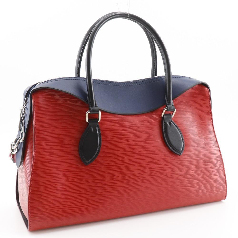 LOUIS VUITTON Tuileries Tote Handbag M53544 2WAYShoulder Red / dark blue Epi Leather Women Used