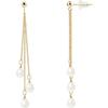 Dangling Earrings - - Genuine Freshwater Pearls 5-6 Mm - Yellow Gold - 2 Year Warranty