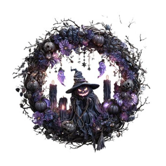 Pumpkin Witch Decoration Halloween Hanging Ornament 2D Flat Acrylic Pendant for Car Interior Rearview Mirror Backpack Key Ring