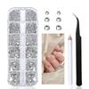 Aninako Nail Rhinestones 3D Rhinestones for Nails Round Nail Art Nail Handmade Craft DIY Decorate Your Nails - - Diamond, Heart, Rectangle, - Parts,