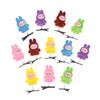 6Pcs Kawaii Labubu Spring Hair Clip 3D Cartoon Doll Hairpins Duckbill Clip Headwear Children'S Hair Accessory Party Decorations