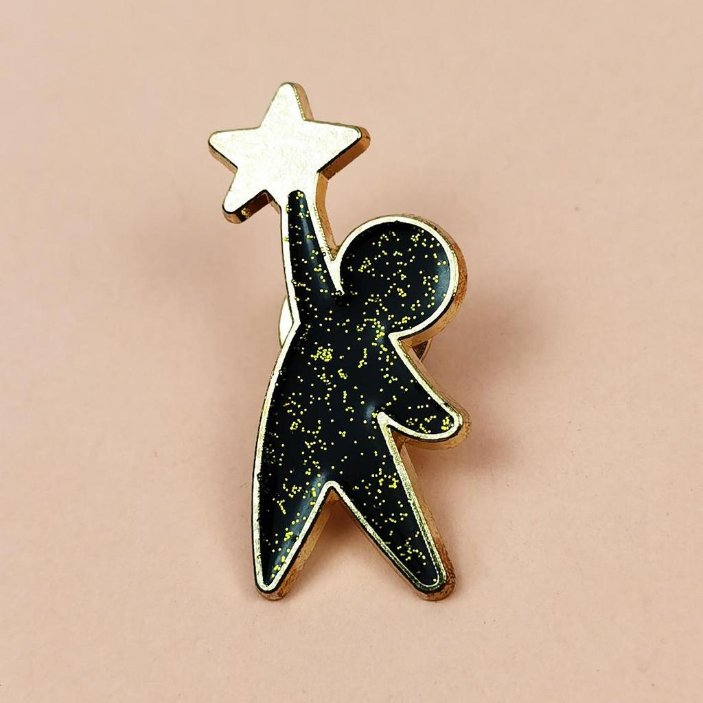 Creative Star Enamel Cartoon Brooch: Versatile Backpack Ornament for Boys