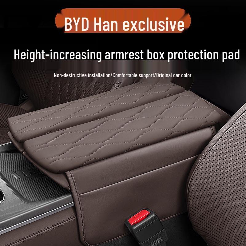 Подъемная накладка и чехол-органайзер на подлокотник BYD Han для модификации интерьера