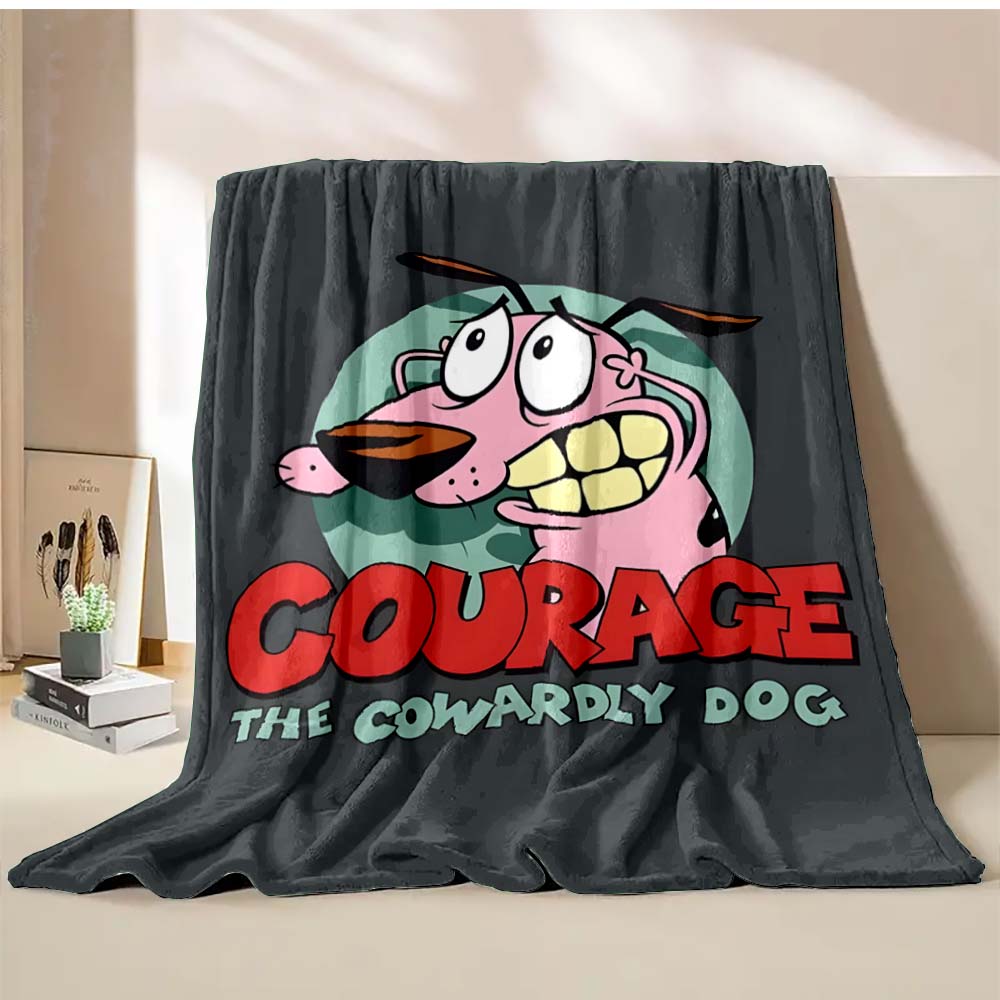 6 Размеров C-Courage Трусливый Пес Принт Плед Теплый Мягкий и Удобный Домашний Дорожный Плед Покрывало для Дивана Кровати Подарок
