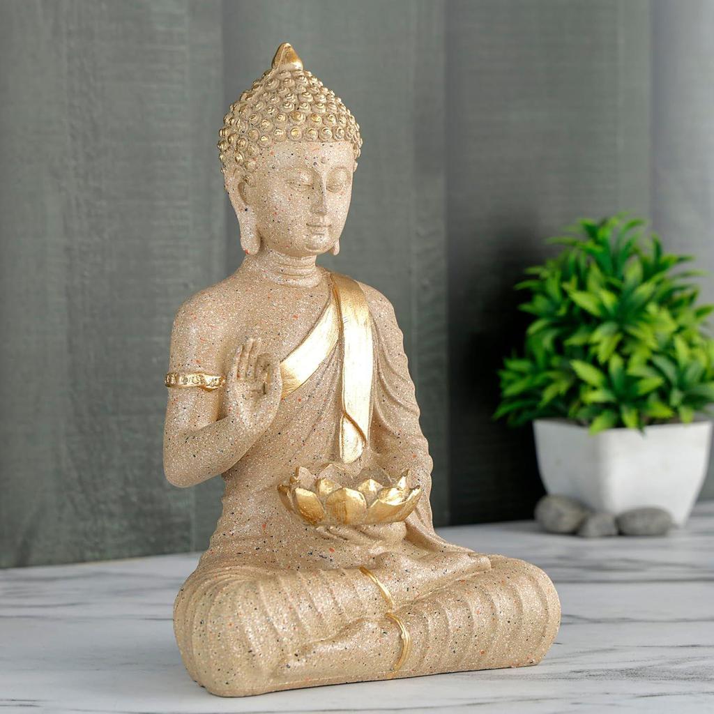 New Sitting Buddha Statue Showpiece Idol Home Decor Items for Living Room