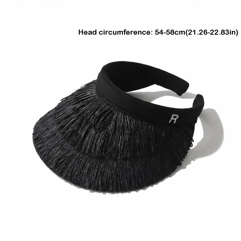 Fashion Tassel Design Straw Hats UV Protection Straw Braid Sunshade Cap Wide Brim Beach Sunhat Summer Outdoor Activities Use