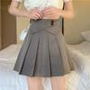 Женская плиссированная юбка с высокой талией Y2k, летняя повседневная кавайная клетчатая трапециевидная черная теннисная японская школьная форма, мини-юбки для девочек