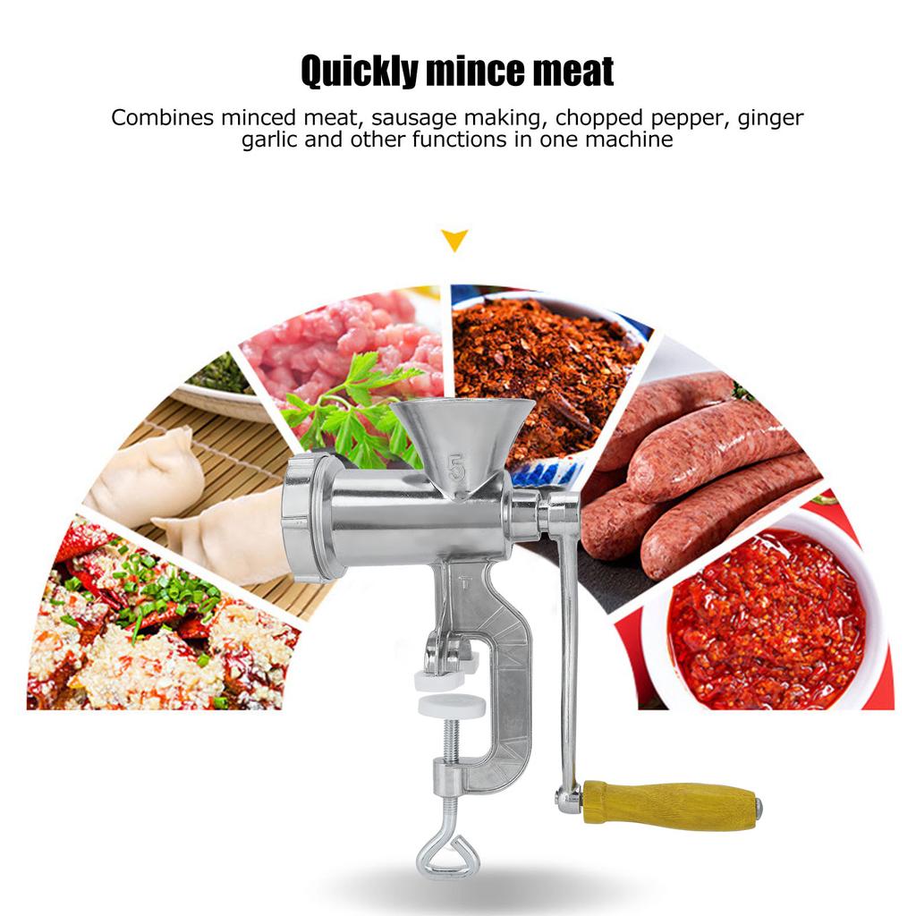 Household Aluminum Alloy Manual Sausage Meat Grinder Pepper Spice Grinding Machine Kitchen Tool