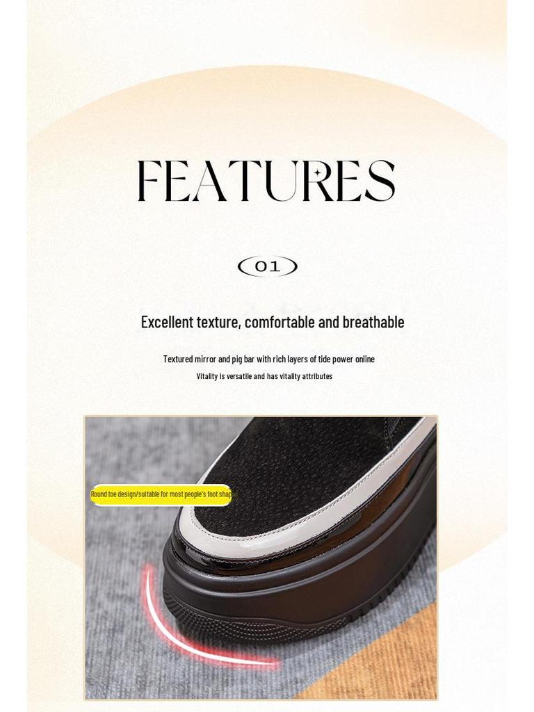 Женские туфли-слипоны на толстой подошве на британской платформе весна/осень 2024 г.