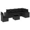 VidaXL Salon de Jardin avec Coussins 7 pcs, Canapés de Terrasse, Ensemble de Meubles de Patio, Mobilier d'Extérieur, Noir 3222634