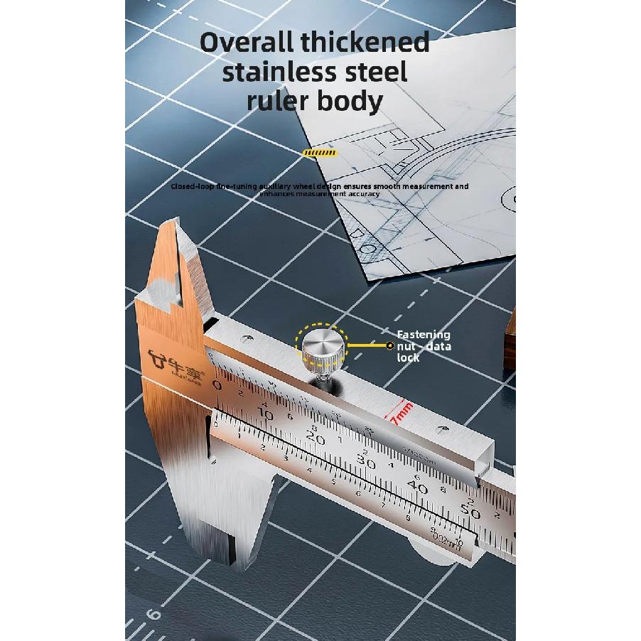 High Precision 0-150mm Digital Vernier Caliper - Stainless Steel Carbon Fiber Industrial Grade Watch LCD Display Tool
